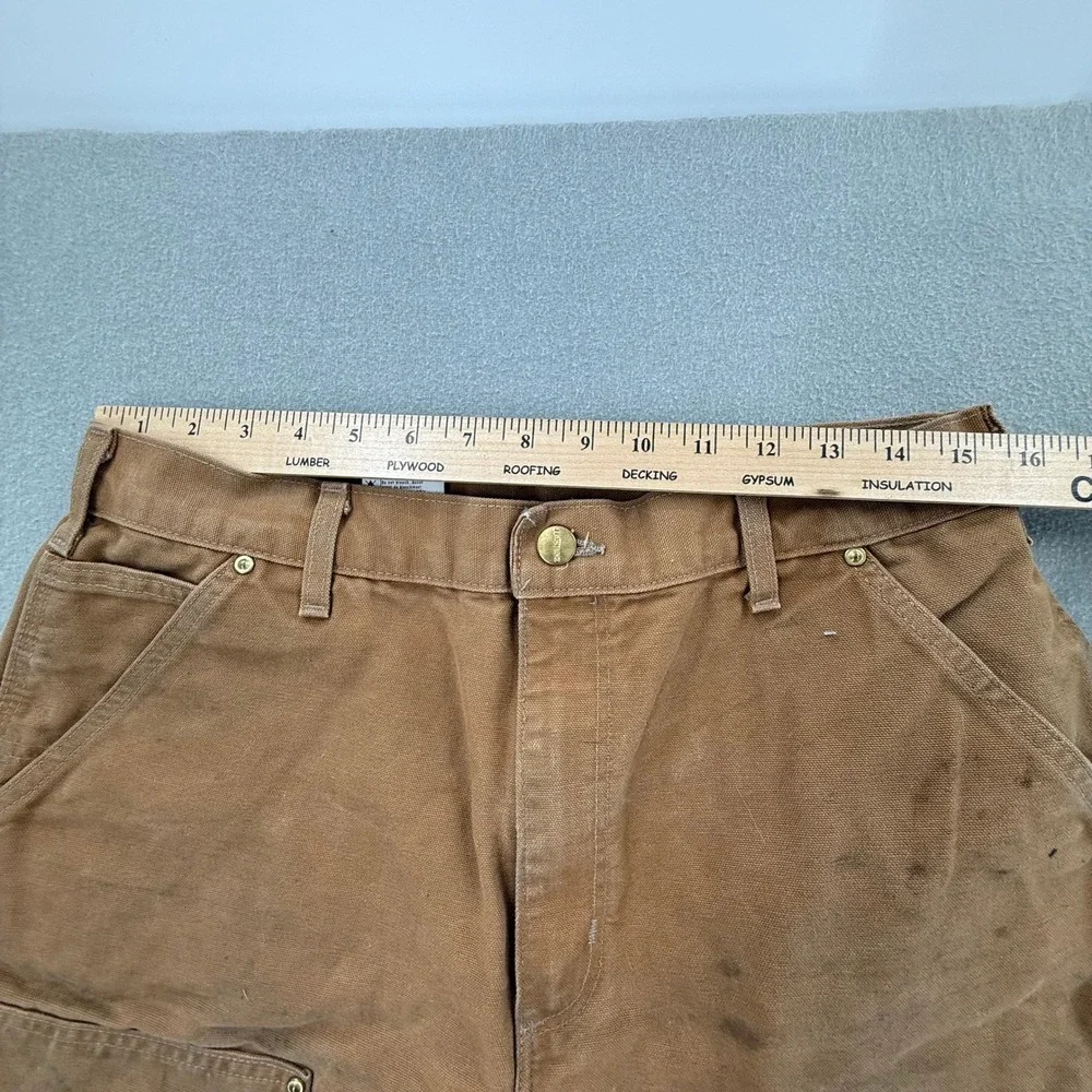 Carhartt B01-BRN Double-Knee Work Dungaree Carpenter Pants Men 34x34-Fits 31x31